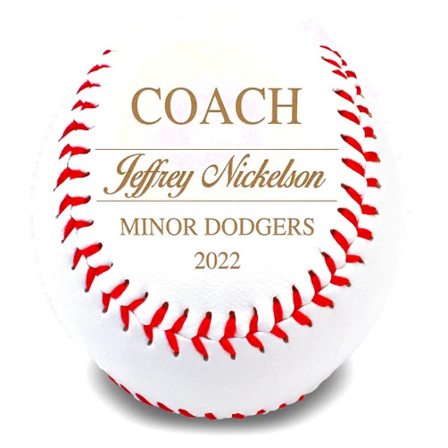 MYETCHEY Personalized Leather Baseball Team Gift | Engraved Baseball Award, Trophy