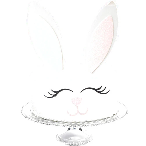BRTOPMY Easter Bunny Cake Topper with Eyelashes Easter Party Cake Decoration Supplies for Birthday Party, Wedding, Baby Shower, Spring Eater Party Decorations