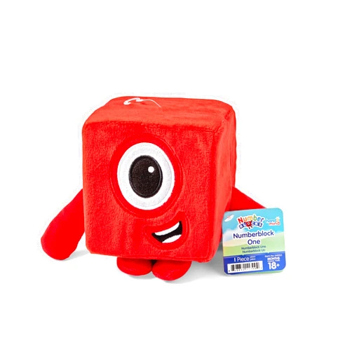 hand2mind Numberblocks One Plush, Plush Figure Toys, Numbers for Toddlers, Preschool Math Learning Toy, Stuffed Animal, Small Plushies, Soft Blocks, Counting Cubes, Stuffies for Kids, Birthday Gifts