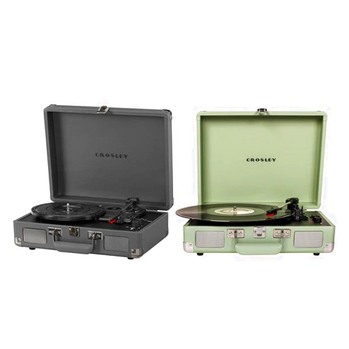 Crosley Cruiser Plus Bluetooth Turntable Bundle - Slate & Mint 3-Speed Suitcase Record Players