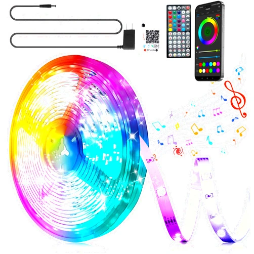 GANZQH Led Lights for Bedroom 100ft RGB Led Strip Lights Music Sync Color Changing,DIY Led Light Strip with Remote & App Control, Fancy Led Tap Light for Gaming Accessories, Party Room Decor (1 Roll)