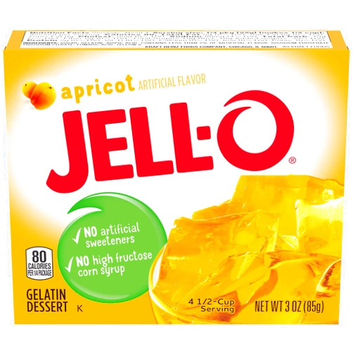 Jell-O Gelatin Dessert, Apricot, 3-ounce Boxes (Pack of 4)