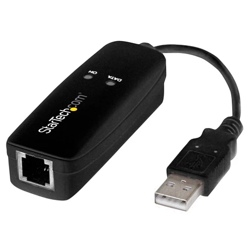 StarTech.com USB 2.0 Fax Modem - 56K External Hardware Dial Up V.92 Modem/ Dongle/Adapter - Computer/Laptop Fax Modem - USB to Telephone Jack - USB Data Modem - Network Fax/CMR/POS, TAA (USB56KEMH2)
