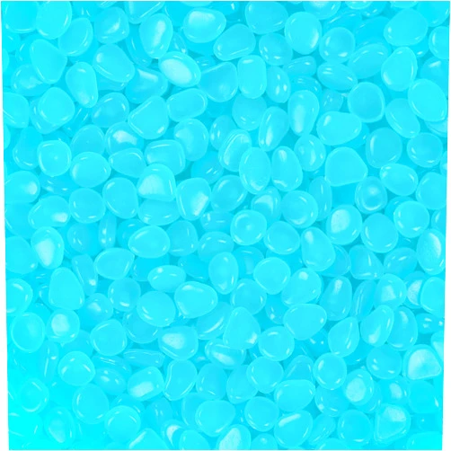 Kaiyuan Dynasty 300PC Glow Stones Blue Glow in The Dark Rocks Outdoor Small Luminous Pebbles Outdoor Decorations for Walkways,Gardens,Fish Tank,Sidewalks,Blue
