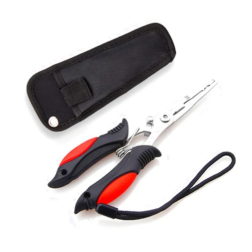 YATEASLU 7''Stainless Steel Fishing Tools,Fishing Pliers,Tweezers Multifunctional Scissors Pliers for Fishing Split Ring Nose,Fishing Pliers Saltwater With Sheath and Lanyard, Fishing Gifts for Men