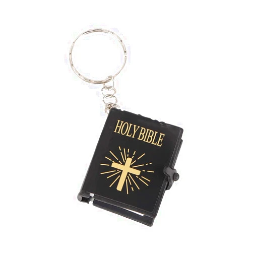 Generic Mini Bible Keychain Miniature Holy Bible Pendant,Mini Book Key Ring Religious Gift