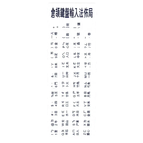 KOKOBASE Taiwan Changjie, Easy Cangjie Replacement White Color Keyboard Sticker, Eco Friendly Skin Friendly Dustproof Computer Keyboard Sticker for Home Travel for Office for Laptop (White Taiwan Traditional)