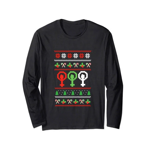 Shuggy's Feminist Ugly Christmas Sweater Gifts International Woman's Day March Feminist Ugly Christmas Long Sleeve T-Shirt