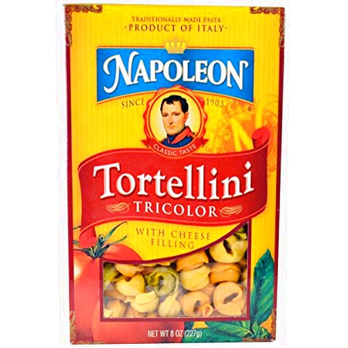 Perla Pacifica Napoleon Tricolor Tortellini with Cheese Filling, 8-ounce Boxes (Case of 12)