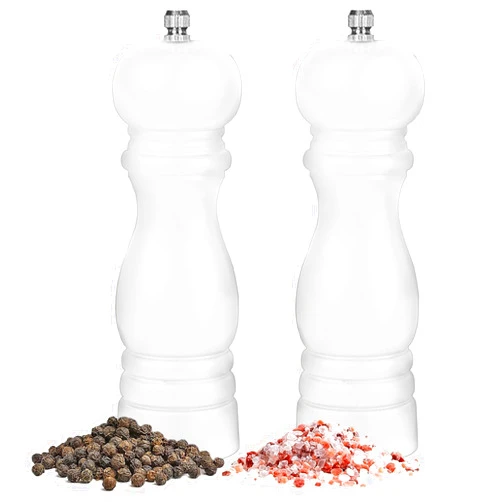 IAGORYUE Salt and Pepper Grinder Set of 2 - Wood Salt and Pepper Mill with Adjustable Coarseness Ceramic Core - Manual Salt Grinders Refillable Spice Mills - Pepper Shakers for Sea Salt/Chili/Sesame, 6.5 Inch