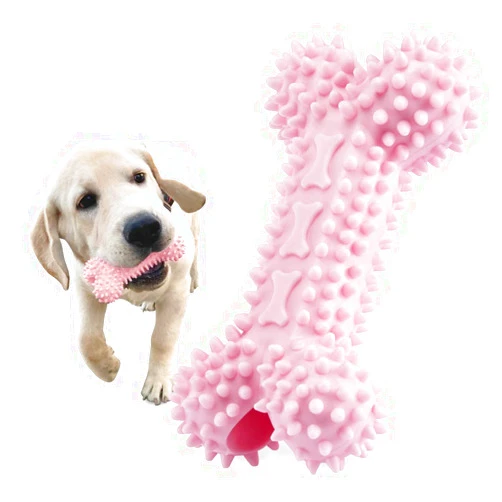 BILI Pet Dog Chew Toys – Safe & Long Lasting Chewable Sticks - Dog Chew Toys for Puppies (Pink)