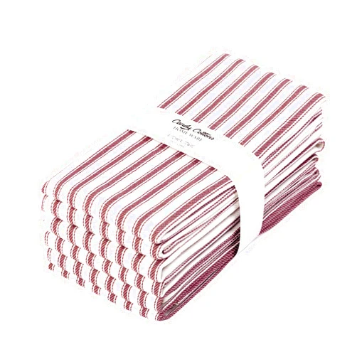 Candy Cottons Kitchen Towels, French Stripes, 100% Ring Spun Cotton Dish Towels,18 x 28 Inches (Set of 6) Kitchen Towels, Ultra Soft - Super Absorbent - Quick Drying Dish Towels, Tea Towels – Brown