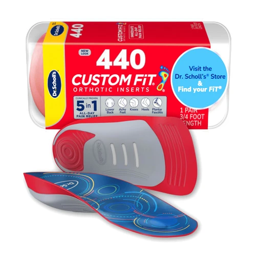 Dr. Scholl's Dr. Scholl’s Custom Fit Orthotics 3/4 Length Inserts CF 440, 5-in-1 All-Day Pain Relief for Feet, Lower Back, Knees, Heel & Plantar Fasciitis, Arch Support Shoe Insoles for Men Women, FSA HSA Eligible