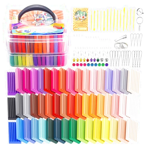 CiaraQ Polymer Clay 50 Colors, DIY Modeling Clay Starter Kits for Kids, Oven Baked Model Clay with Sculpting Tools, Safe and Non-Toxic, Great for Children and Beginners
