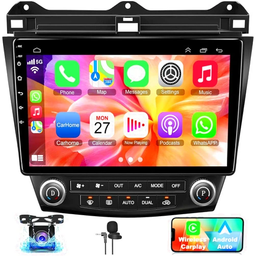 Electrosmart Android 12 for Honda Accord Car Stereo Radio 2G RAM+32G ROM for 2003-2007, 10.2 Inch IPS Touch Screen with Wireless Carplay/Android Auto, DSP, Bluetooth, Backup Camera, Support OBD2/DVR/TPMS