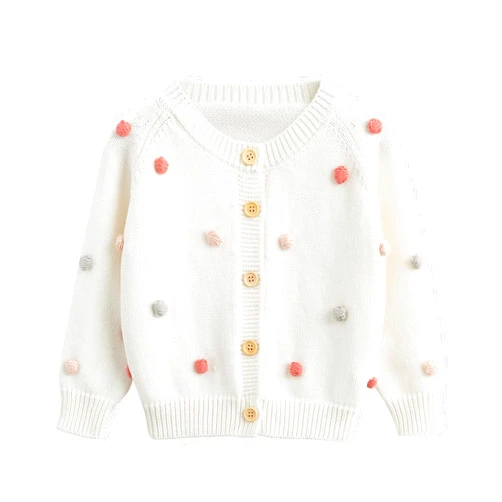 Simplee kids Baby Sweater Cardigan Jacquard Cable-Knit Spring Coat Long Sleeve Cardigan for Baby Girl