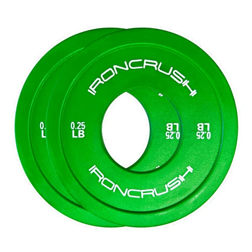 Iron Crush Fractional Weight Plates - Olympic Plates with Improved Center Holes - Durable, Shockproof Virgin Rubber - Gym Equipment for Strength & Endurance Training