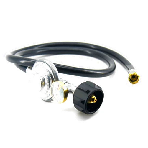 Generic 3 Feet Propane Regulator Hose with Gauge, QCC1 Connection Grill Hose and Regulator for Most LP Gas Grill, Heater and Fire Pit Table, 3/8