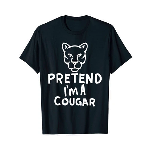 Funny Lazy Halloween Cougar Costume Pretend I'm A Cougar - Funny Lazy Halloween Cougar Costume T-Shirt