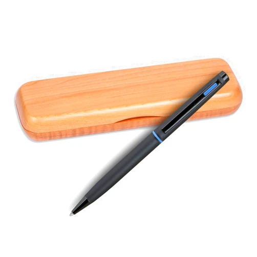 Lanier Pens 4G Ball Pen - Matt Black with Blue Accents with Single Gift Box Maple