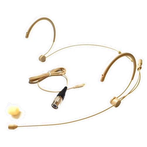 YPA MICROPHONES Microdot 4016 Headset Headworn Microphone for Audio Technica Wireless System - Detachable Cable with 4 Pin Hirose Type Connector - Omidirectional Mic
