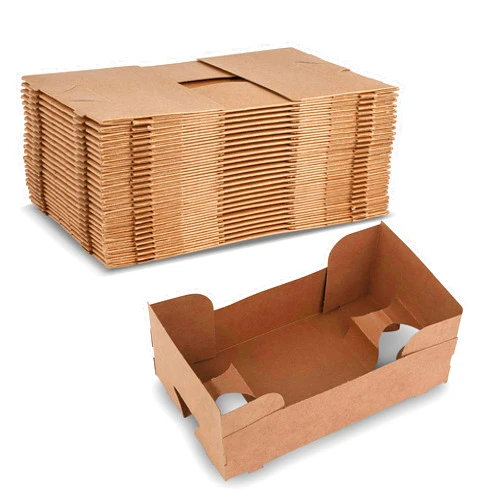 MT Products Stadium Food and Drink Tray - Pop-Up J-Type Paperboard Food Tray for Movie Theater and Concession (Pack of 25) - Made in the USA
