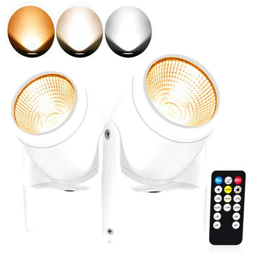 URTOM 3W Uplighting Indoor LED Spot Lights Indoor with Timer 3000K/4000K/5000K Floor Spotlight Indoor Uplights Dimmable Plug in Up Lights Indoor Spotlight for Plants Picture Artwork, 2 Pack