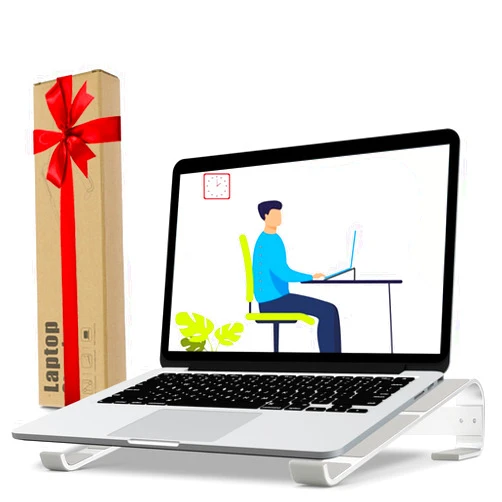 KYQEE Laptop Riser for Desk, Laptop Stand, Ergonomic Aluminum Computer Stand for Laptop, Ventilated Notebook Stand Compatible with MacBook Air Pro, Dell XPS, HP, More 11-17.3 Inches Work from Home