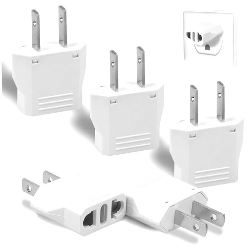 Romeda 6 Pack European to US Plug Adapter, Travel Small European to American Outlet Plug Adapter, European Plug Adapter to USA Power Converter (White)