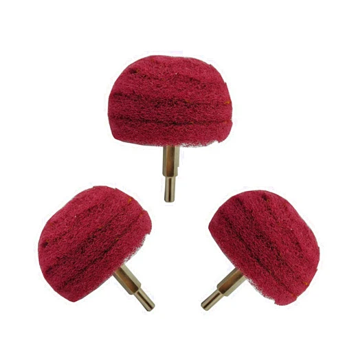 Banmo Abrasive 3PCS Non Woven Abrasive Buffing Wheels Polishing Wheel Drill Attachment Set, 3 Inch Scouring Pads Power Scrubber Cleaning Kit, Abrasive Wheels with 1/4