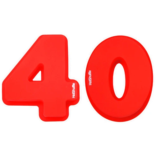 HotShuffle Large Silicone Number 40 Cake Pan Tin Mould 40th Ruby Wedding Anniversary Birthday 4 0