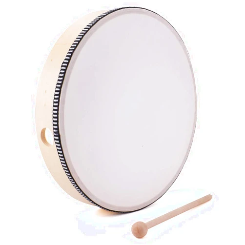 Foraineam 10 Inch Hand Drum Music Percussion Wood Frame Drum with Beater