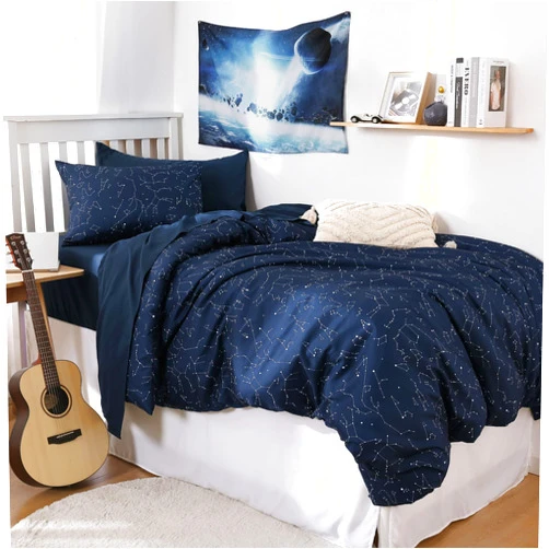 Wake In Cloud - Constellation Duvet Cover Set, Space Witchy Star Celestial Galaxy Astrology for Teen Kids Boys Girls, Soft Lightweight Bedding, 3-Piece, Navy Blue, Twin/Twin XL Size
