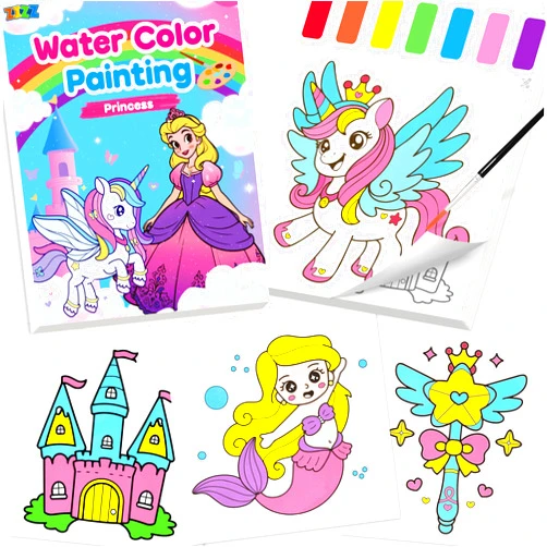 ZIZZ Paint with Water Coloring Books for Toddlers, Princess Watercolor Painting Sets for Kids Ages 3-5 4-8 Years Old, No-Mess Drawing Activity Kit Art Craft Toys Birthday Gifts for Girls Boy