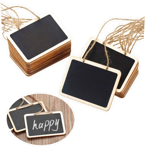 MAZYPO MOTYAWN 20 Pack Mini Chalkboard Tags for Basket, Erasable Chalkboards with Hanging String Rectangle Chalkboards for Message Tags, Food Tags, Wedding Hanging Labels