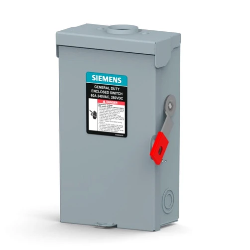 Siemens GNF222RLA 60-Amp, 2-Pole, 240V General Duty Plus Series Safety Switch, Non-Fusible, Outdoor