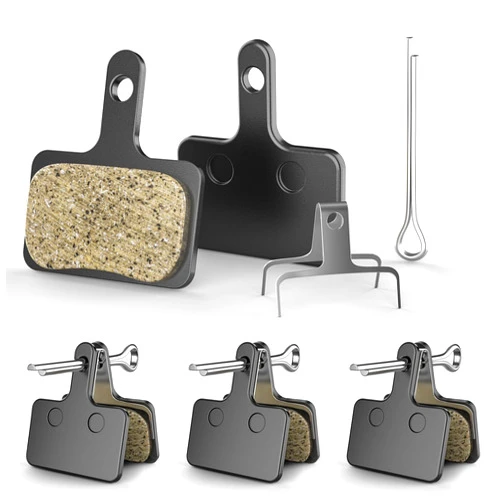 Dekanboo Bike Brake Pads, 4 Pairs Resin Semi-Metallic Bicycle Brake Pads, Brake Pad Fits for TRP Tektro Shimano Deore Br-M575 M515 T615 T675 M505 M416 M495 M395 M486, Disc Brake Pads for Mountain Bike