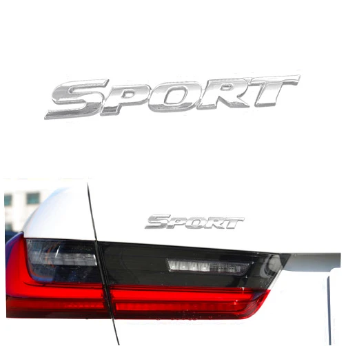NOTISH 3D Sport Sticker Badge - Metal Styling Personalise Sport Emblem - Side Fender Rear Trunk Car Accessories Decoration Accessories (Silver)