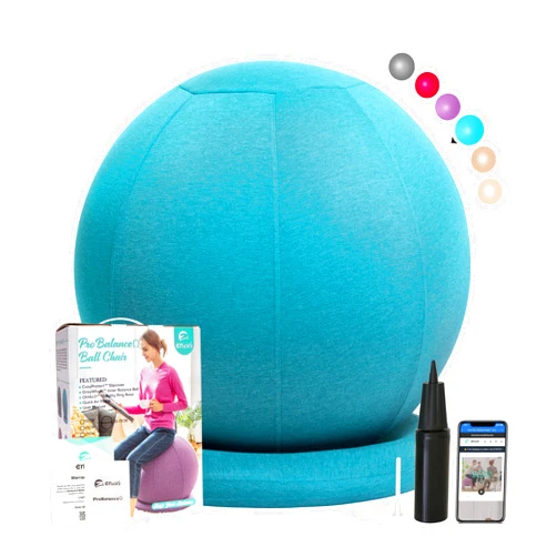 ENOVI ProBalanceΩ Ball Chair, Yoga Ball Chair Exercise Ball Chair with Slipcover and Base for Home Office Desk, Birthing & Pregnancy, Stability Ball & Balance Ball Seat to Relieve Back Pain, Multiple color size