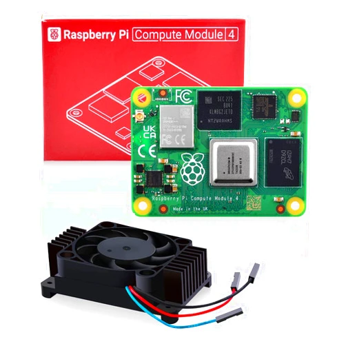 DVOZVO Raspberry Pi Compute Module 4 with CM4 heatsink PWM Fan, CM4 8GB RAM 32GB eMMC Single Board 64-Bit Quad-Core Processor Bluetooth 5.0 Dual-Band WiFi (CM4108032)