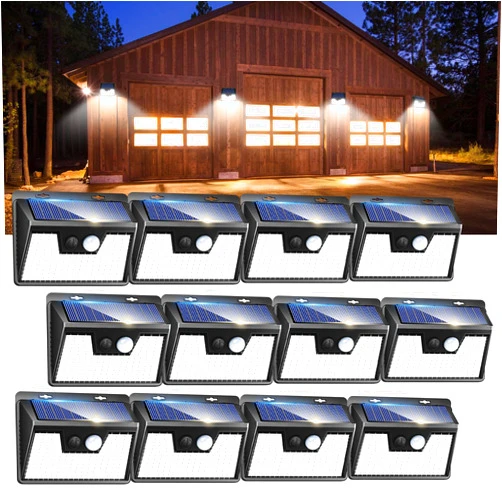 Peasur Solar Lights Outdoor Waterproof [12 Packs/140 LEDs], 3 Lighting Modes Solar Motion Sensor Light Outdoor, Ultra Bright Security Lights Outdoor Solar Lights for Outside Fence Yard Patio Deck