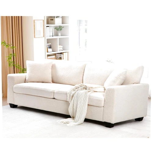GAOMON Couch for Living Room 83-inch Comfy Sofa Couch 3 Seater couch Modern Sofa with Deep Seat for Bedroom Apartment Home Office (Teddy Velvet)