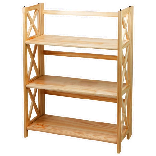 Casual Home Montego 3-Shelf Folding Bookcase, Natural , 27.5