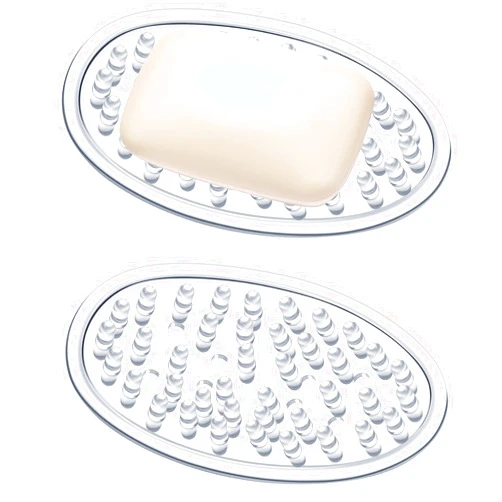 Yoande Plastic Soap Holder Soap Dish Bar Saver Tray with Holes Soap Sponge Holder for Kitchen Bathroom Shower Counter, 4.5 x 3 x 0.7 Inches (Clear,2 Pcs)