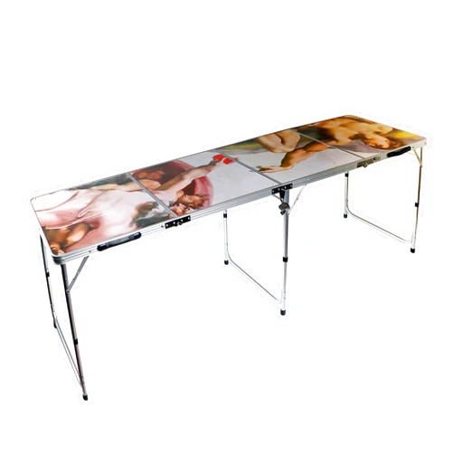 Red Cup Pong 8' Folding Beer Pong Table with Bottle Opener