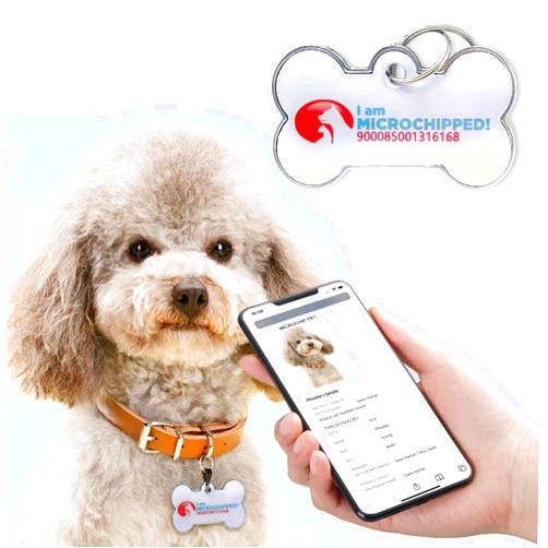 RexID Dog Tag Bone QR Code Pet ID Tags with Pet Online Profile and Owner Contact,Smart Permanent ID Tag for Connecting Pet Owner Immediately by Anybody Anywhere with Mobile Phone (1, Bone)