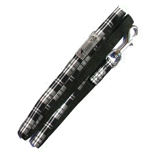 Petus Botique Checker Dog Lead - Black - Size Small