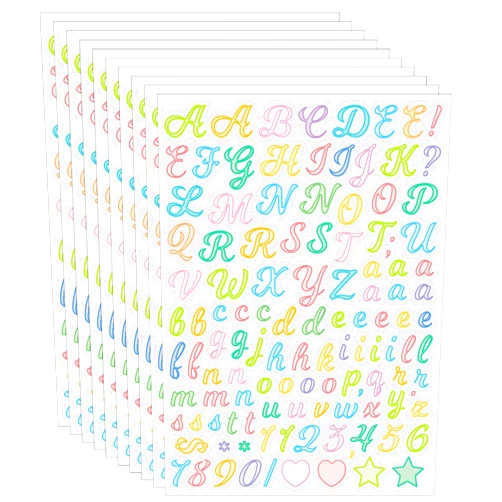 Dvobez 10 Sheet Cursive 1/2 Inch Small Letter Stickers, 1180Pcs 0.5