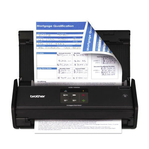 Brother ADS1000W ImageCenter ADS-1000W Wireless Compact Scanner, 600 x 600 dpi, 20 Sheet ADF