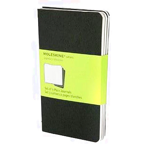 Moleskine Cahier Journal (Set of 3), Pocket, Plain, Black, Soft Cover (3.5 x 5.5): Set of 3 Plain Journals